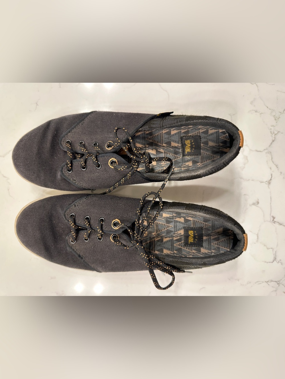 Teva Women’s Charcoal Canvas Sneakers with Patterned Liner - women’s 7.5